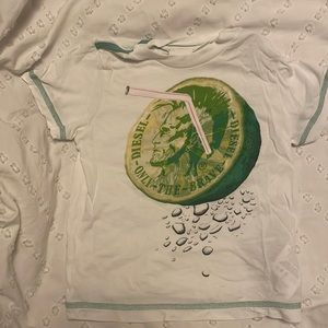 Boys Green and White Diesel Tee - Size 24 mths